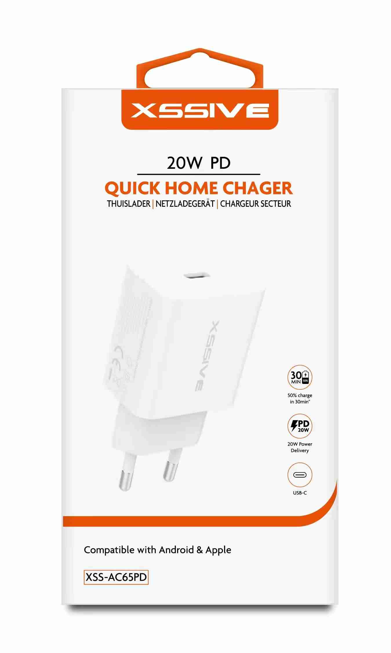 Xssive USB-C 20W PD - Fast Charger - Quick Charger - Fast charger